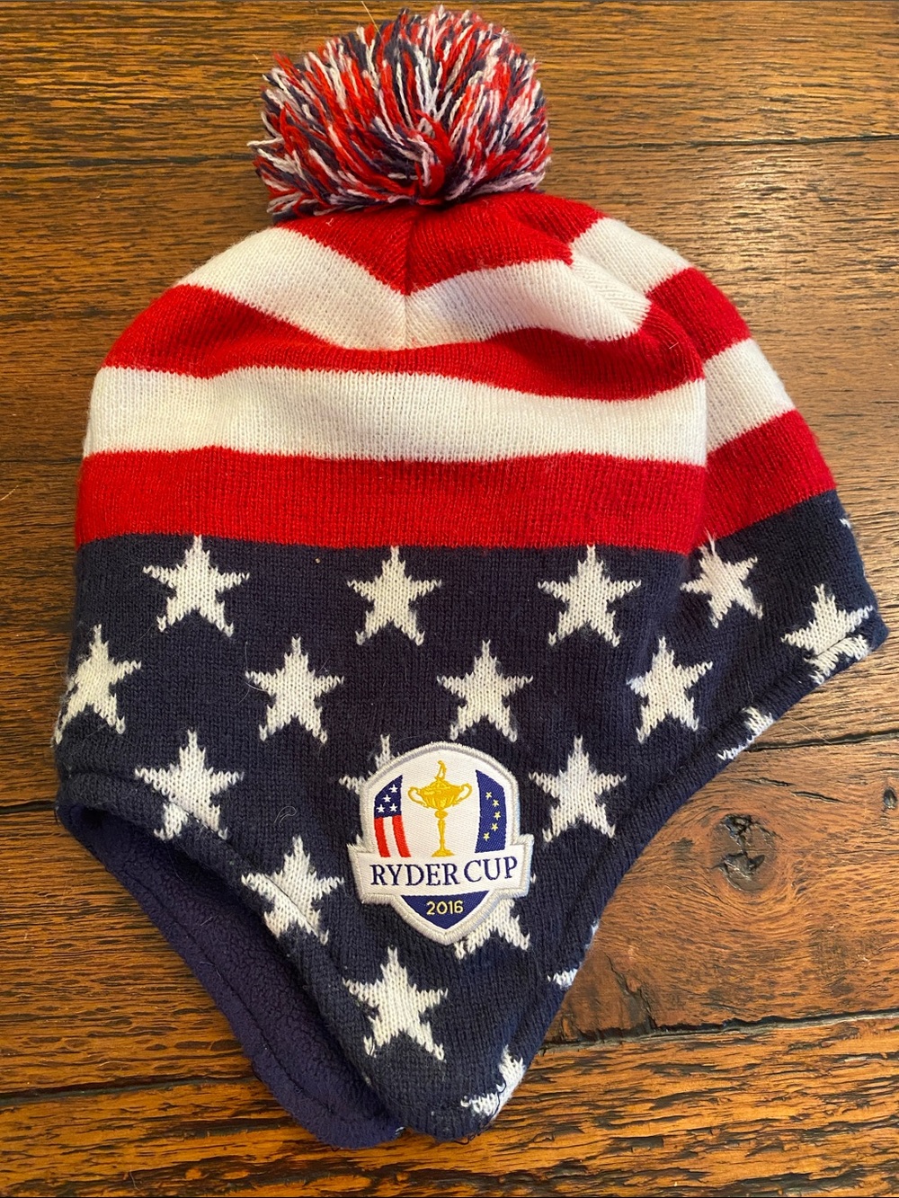 New Era Kids Ryder Cup 2016 Pom Pom Beanie - Red White Navy